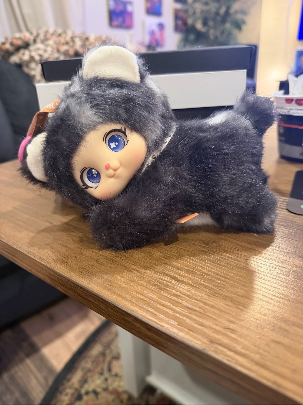 Cute animal vinyl face plush doll